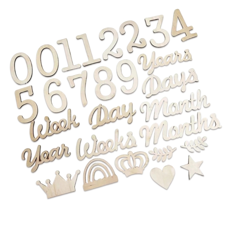 Wooden Milestones Number and W - Baby Nursery Age incelemesi ve fiyatı