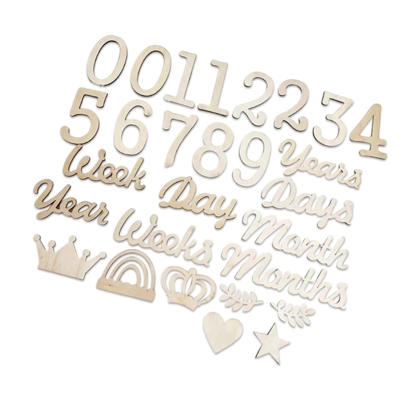 Wooden Milestones Number and W - Baby Nursery Age incelemesi ve fiyatı