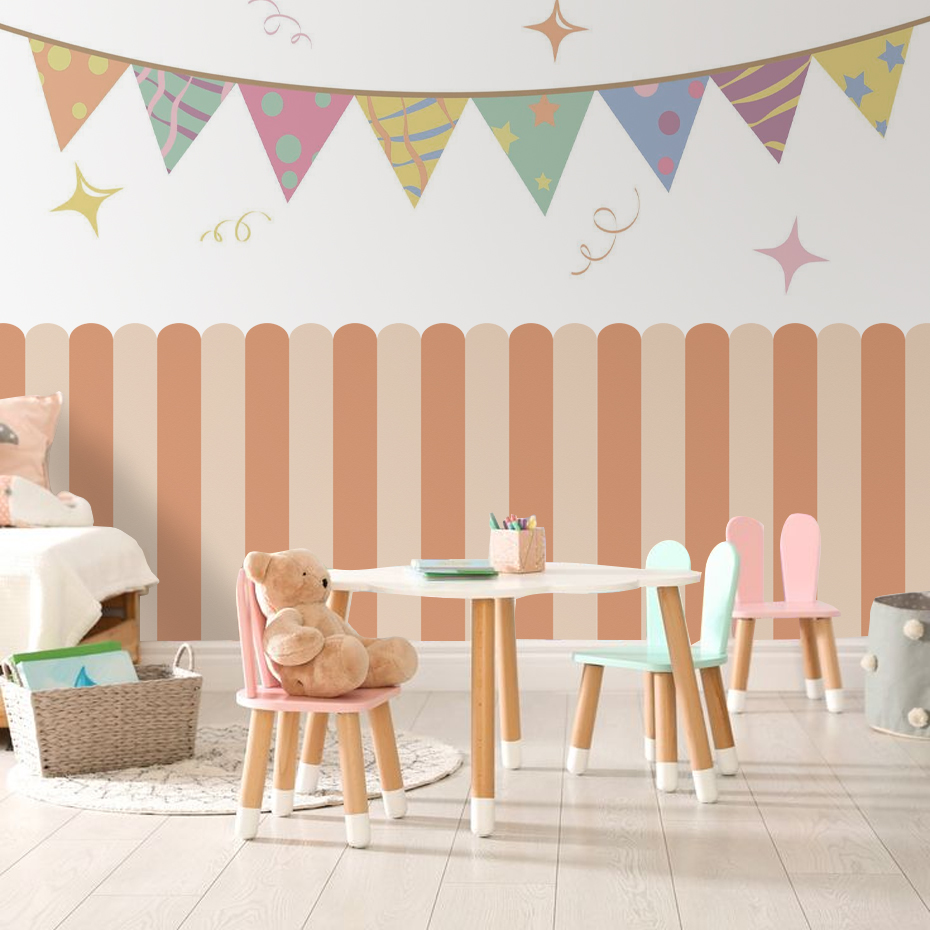 Multicolor Vertical Striped Ar - Baby Nursery Wall Decals incelemesi ve fiyatı