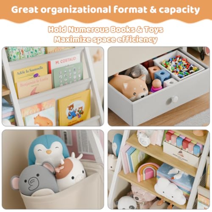 Bookshelf and Toy Storage - Bo - Baby Nursery Bookcase incelemesi ve fiyatı
